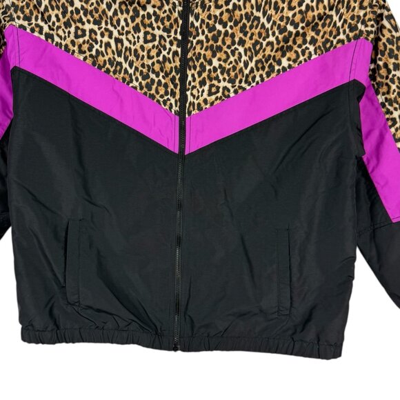 American Eagle Women's Lined Leopard Print Black Windbreaker Jacket Size XL NWOT - Picture 5 of 10